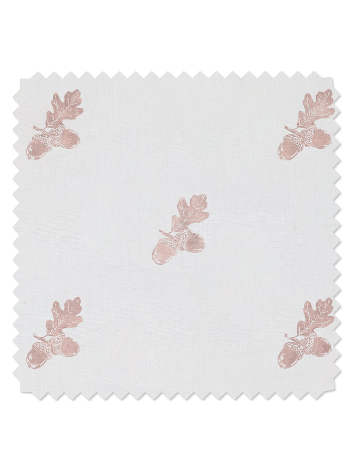 Valley Acorn' Linen Fabric by Nathan Turner - Pink