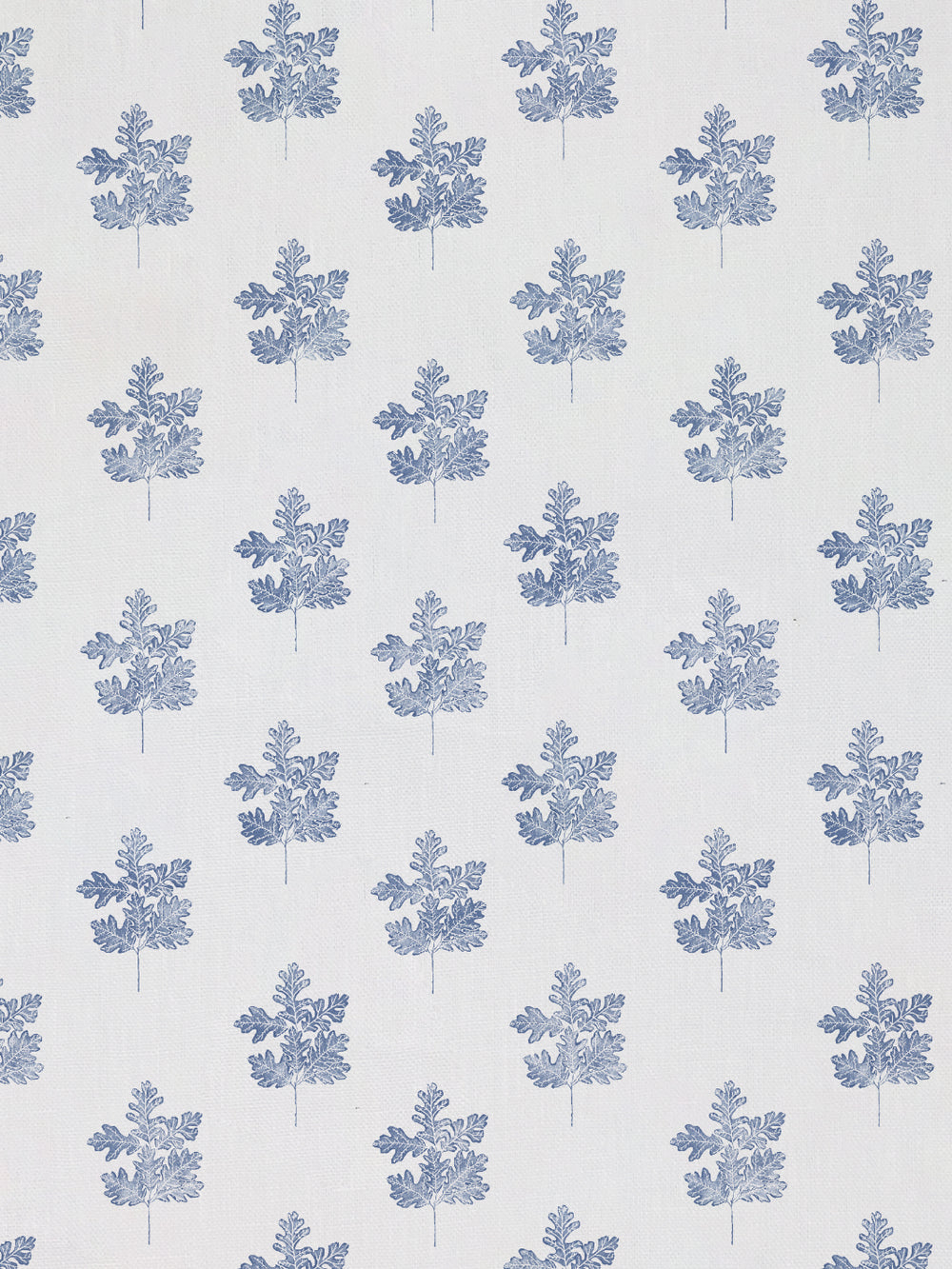 valley oak leaf linen fabric by nathan turner blue