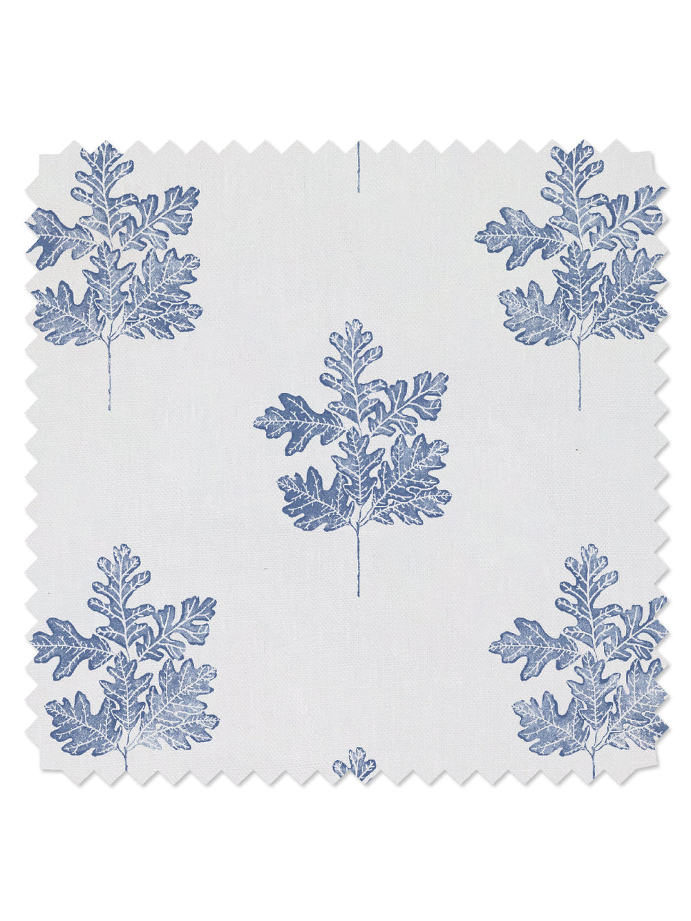 valley oak leaf linen fabric by nathan turner blue