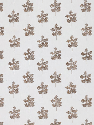 'Valley Oak Leaf' Linen Fabric by Nathan Turner - Brown