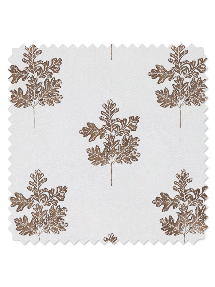 Valley Oak Leaf' Linen Fabric by Nathan Turner - Brown