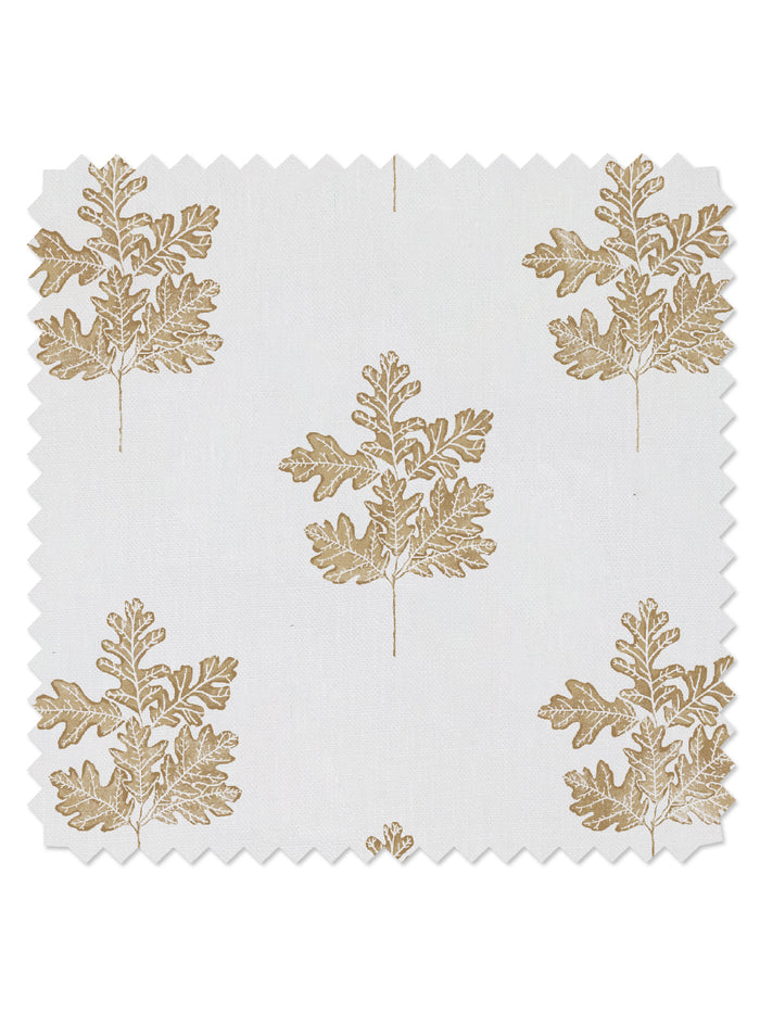 Valley Oak Leaf' Linen Fabric by Nathan Turner - Gold
