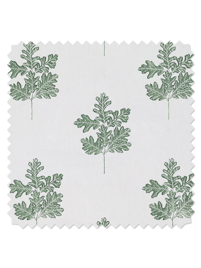 Valley Oak Leaf' Linen Fabric by Nathan Turner - Green