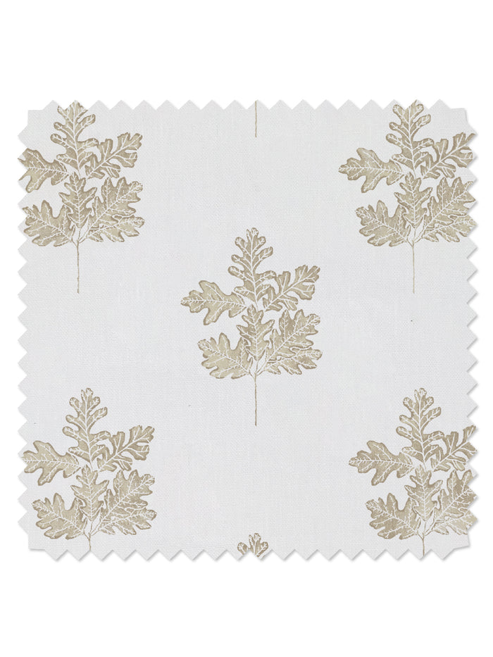 Valley Oak Leaf' Linen Fabric by Nathan Turner - Neutral