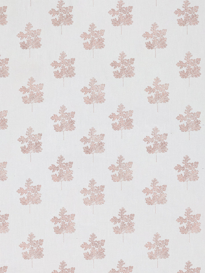valley oak leaf linen fabric by nathan turner pink