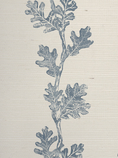 'Valley Oak Stripe' Grasscloth Wallpaper by Nathan Turner - Blue