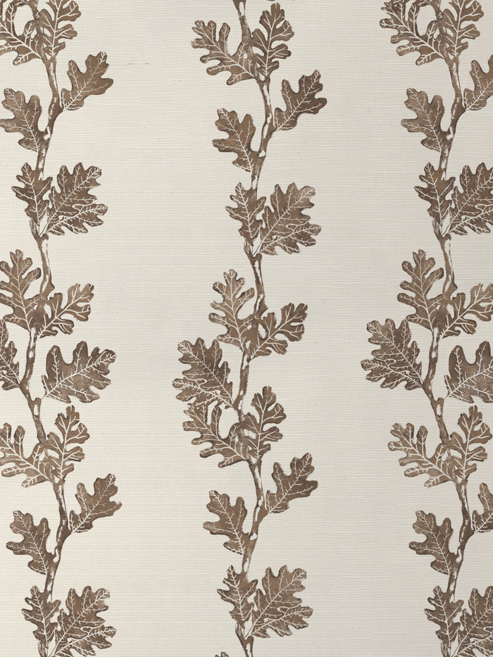 'Valley Oak Stripe' Grasscloth Wallpaper by Nathan Turner - Brown