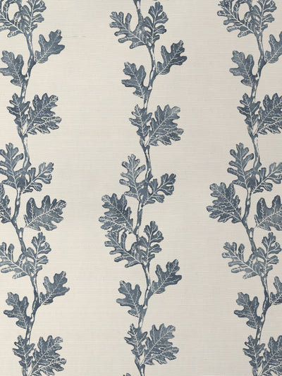 'Valley Oak Stripe' Grasscloth Wallpaper by Nathan Turner - Darker Blue