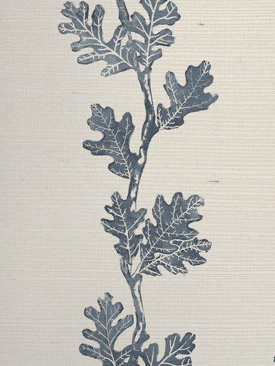 'Valley Oak Stripe' Grasscloth Wallpaper by Nathan Turner - Darker Blue