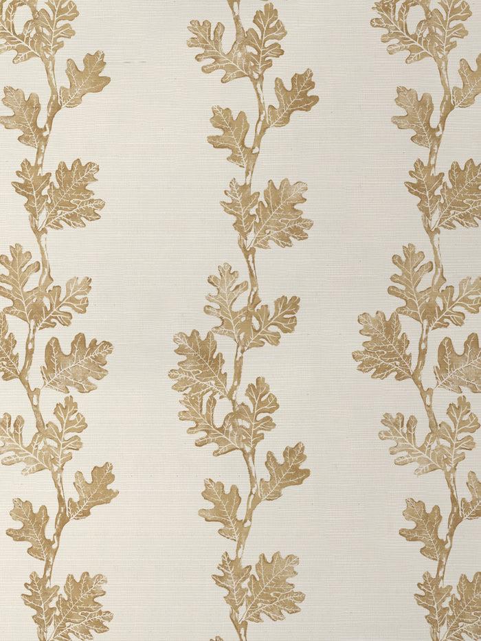 'Valley Oak Stripe' Grasscloth Wallpaper by Nathan Turner - Gold