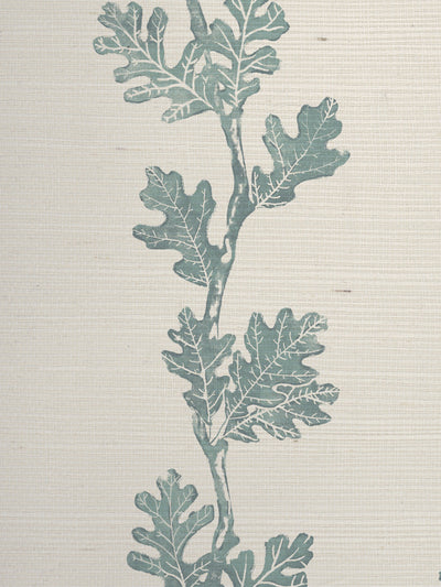 'Valley Oak Stripe' Grasscloth Wallpaper by Nathan Turner - Seafoam