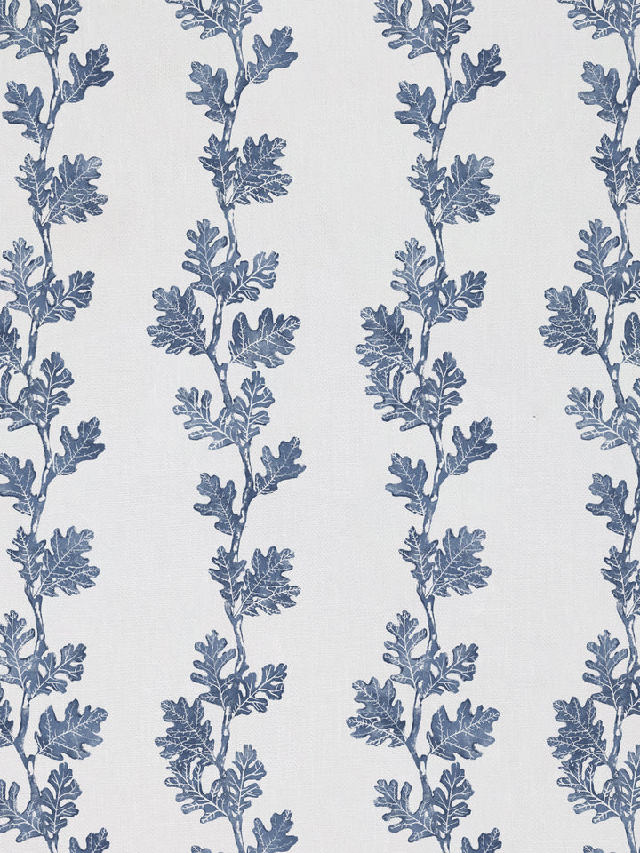 valley oak stripe linen fabric by nathan turner darker blue