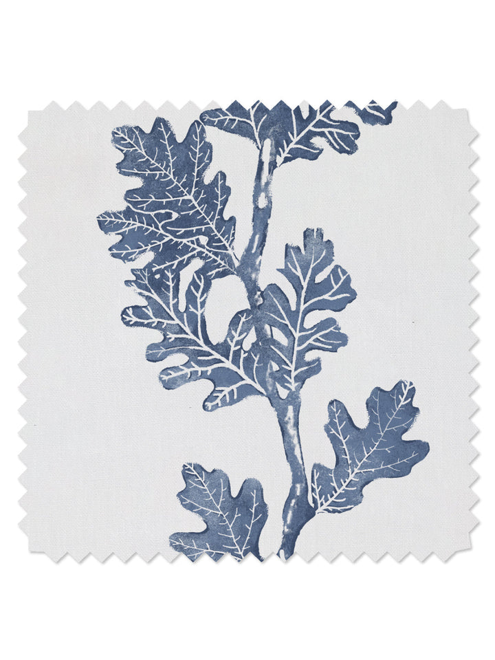 valley oak stripe linen fabric by nathan turner darker blue