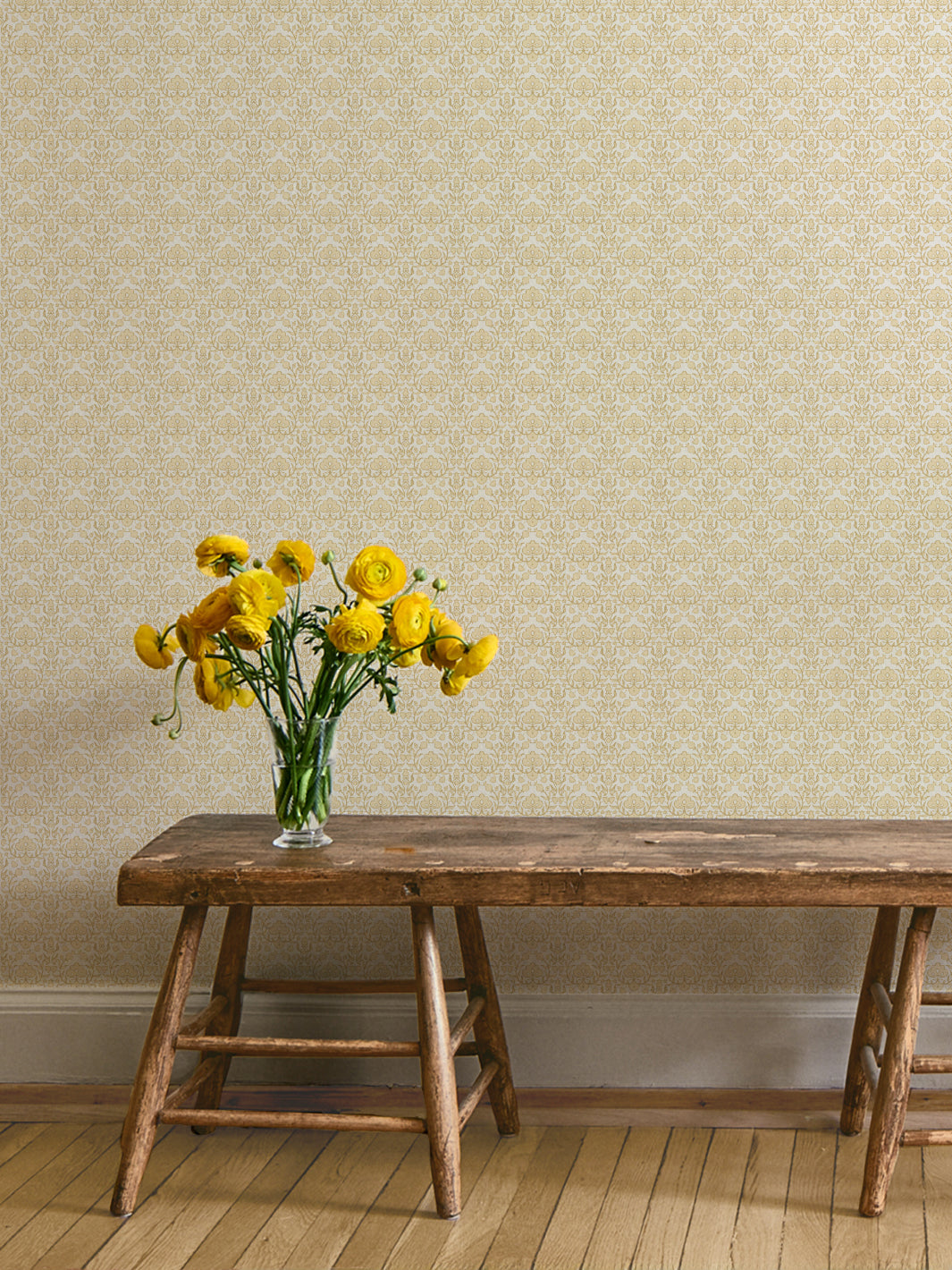 'Viola' Wallpaper by Wallshoppe - Butter - Room Shot