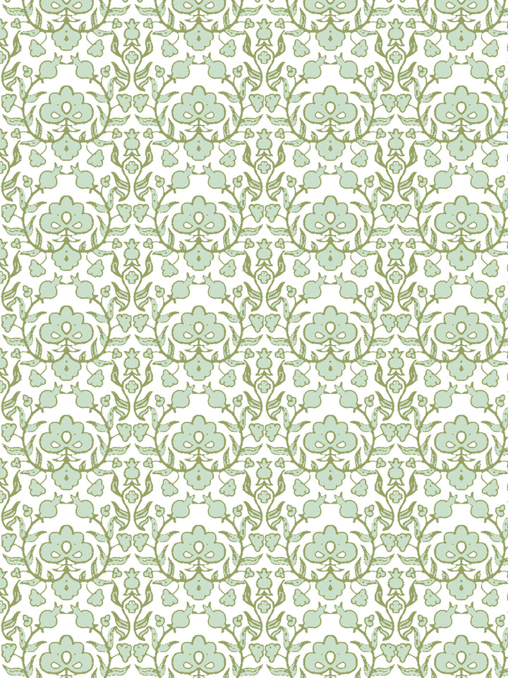 'Viola' Wallpaper by Wallshoppe - Olive Sage