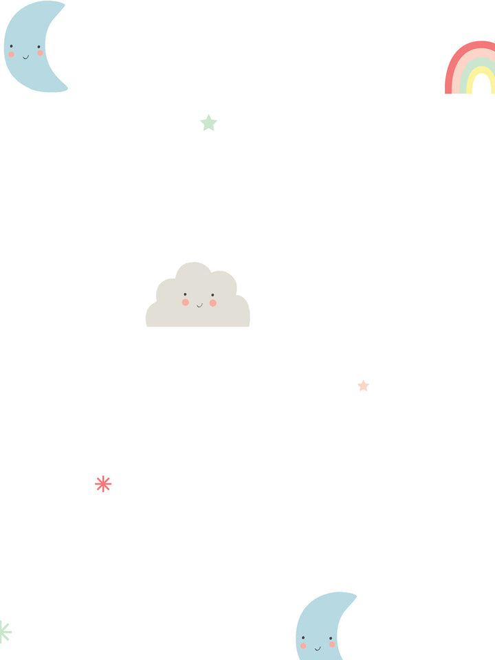 'Weather Icons' Wallpaper by Meri Meri - White