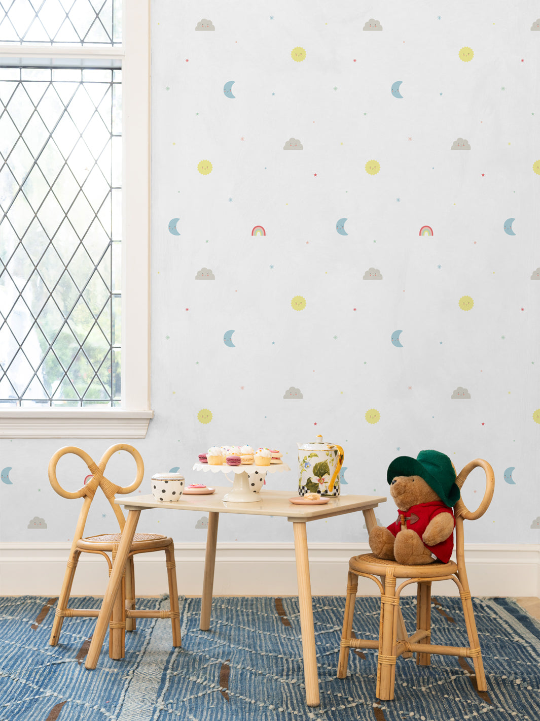 'Weather Icons' Wallpaper by Meri Meri - White