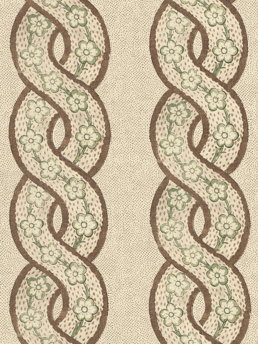 'Whitby' Tea Stained Linen Fabric by Nathan Turner - Brown Green