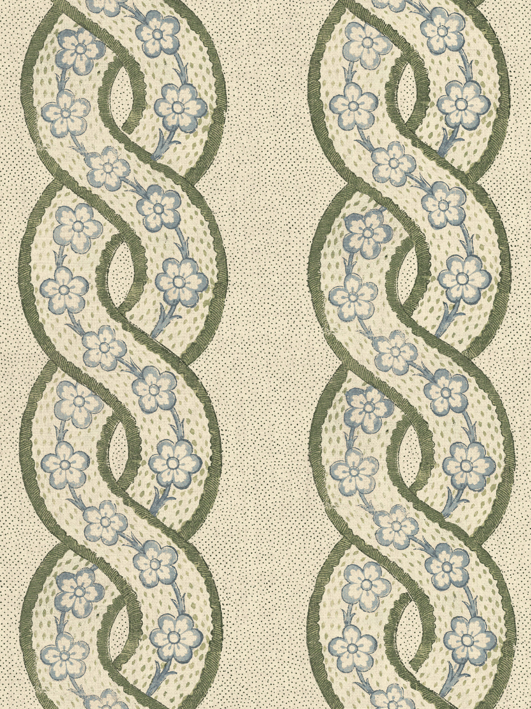 'Whitby' Tea Stained Linen Fabric by Nathan Turner - Green Blue