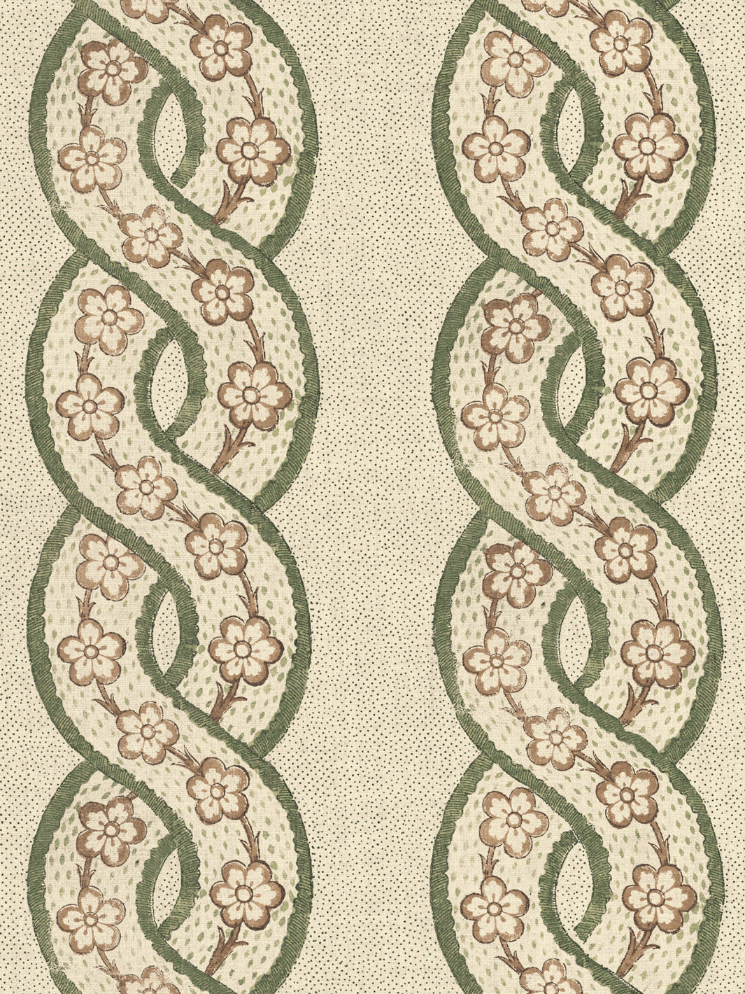 'Whitby' Tea Stained Linen Fabric by Nathan Turner - Green Brown