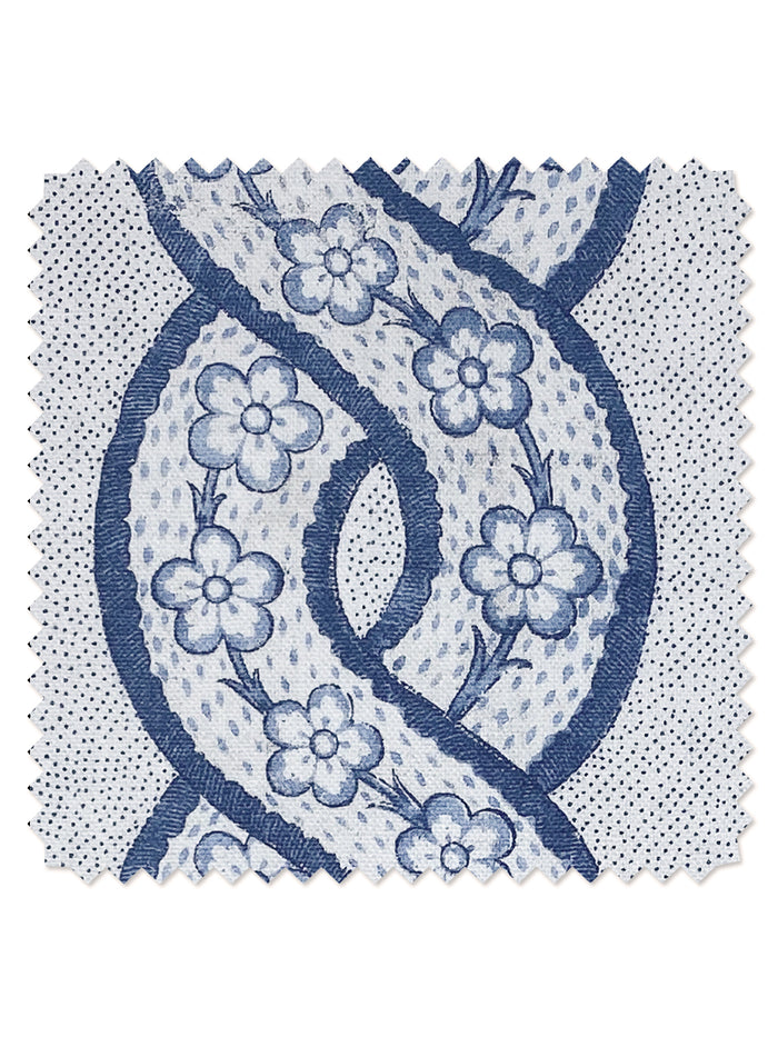 'Whitby' Linen Fabric by Nathan Turner - Darker Blue