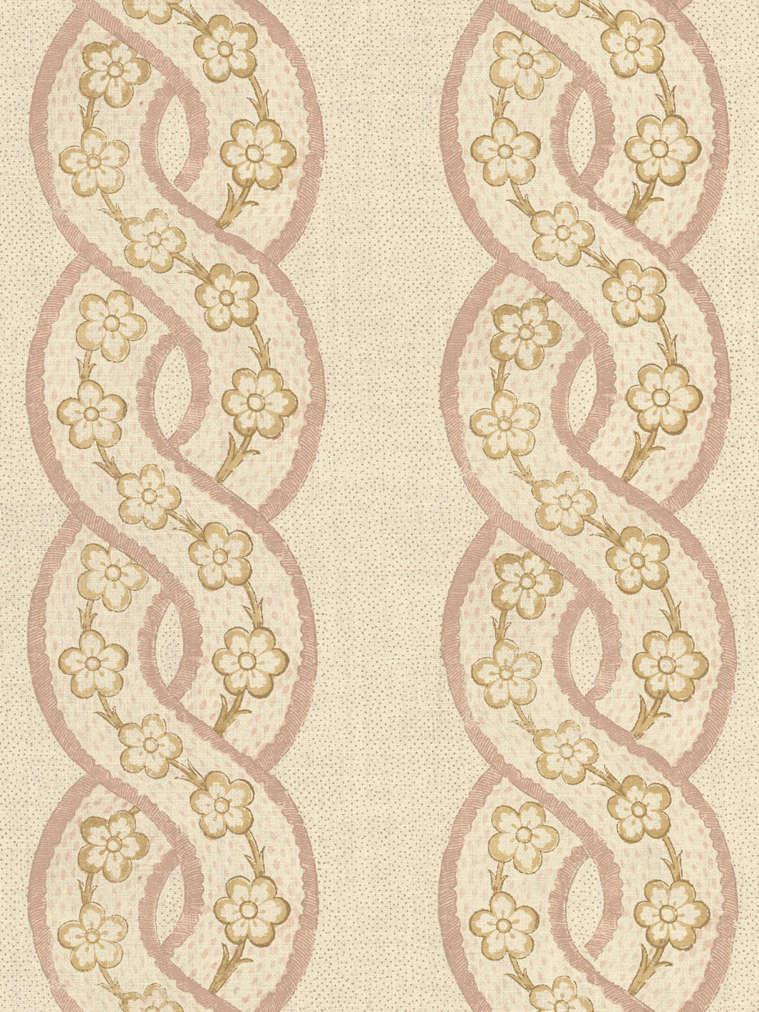 'Whitby' Tea Stained Linen Fabric by Nathan Turner - Pink Gold