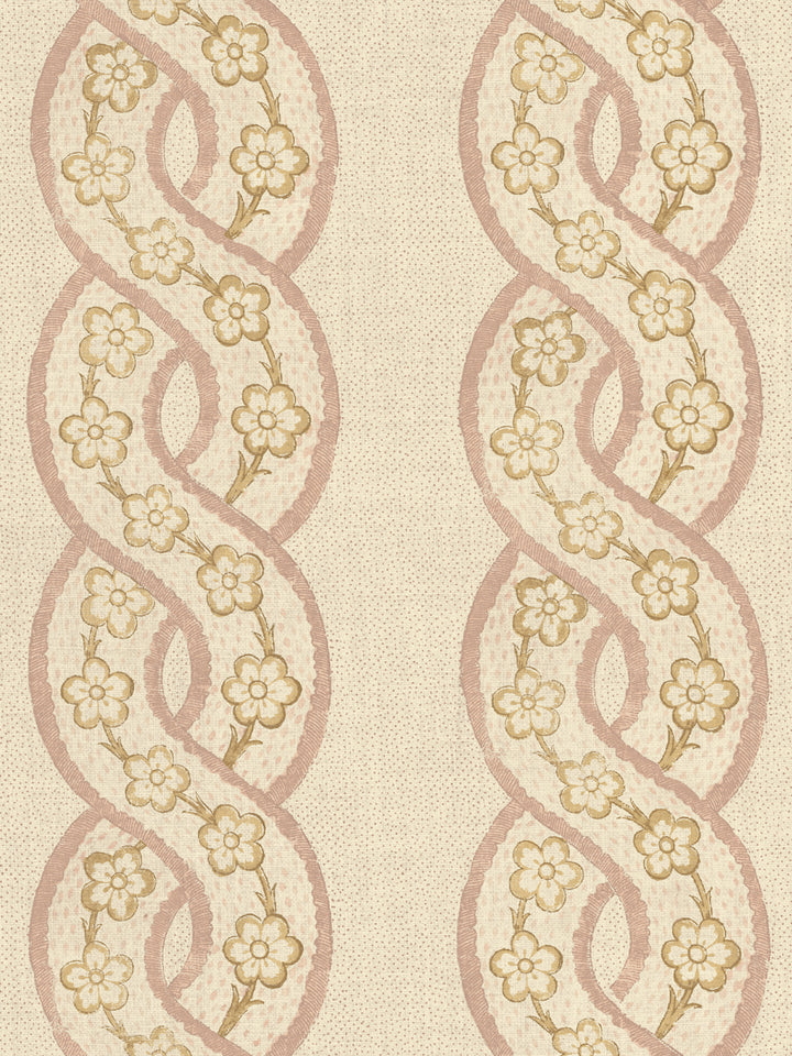 'Whitby' Tea Stained Linen Fabric by Nathan Turner - Pink Gold