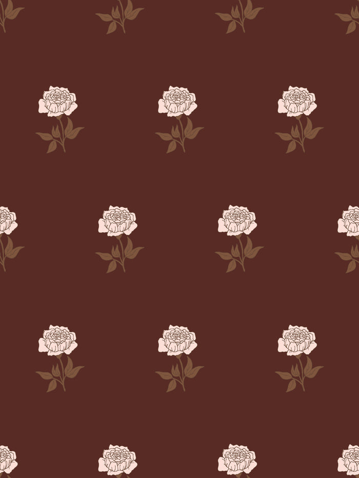 'Wild Rosette' Wallpaper by Wallshoppe - Bordeaux Bark