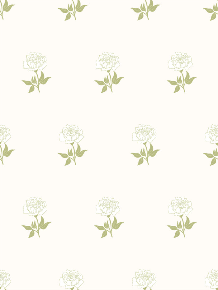 'Wild Rosette' Wallpaper by Wallshoppe - Mossy Cream