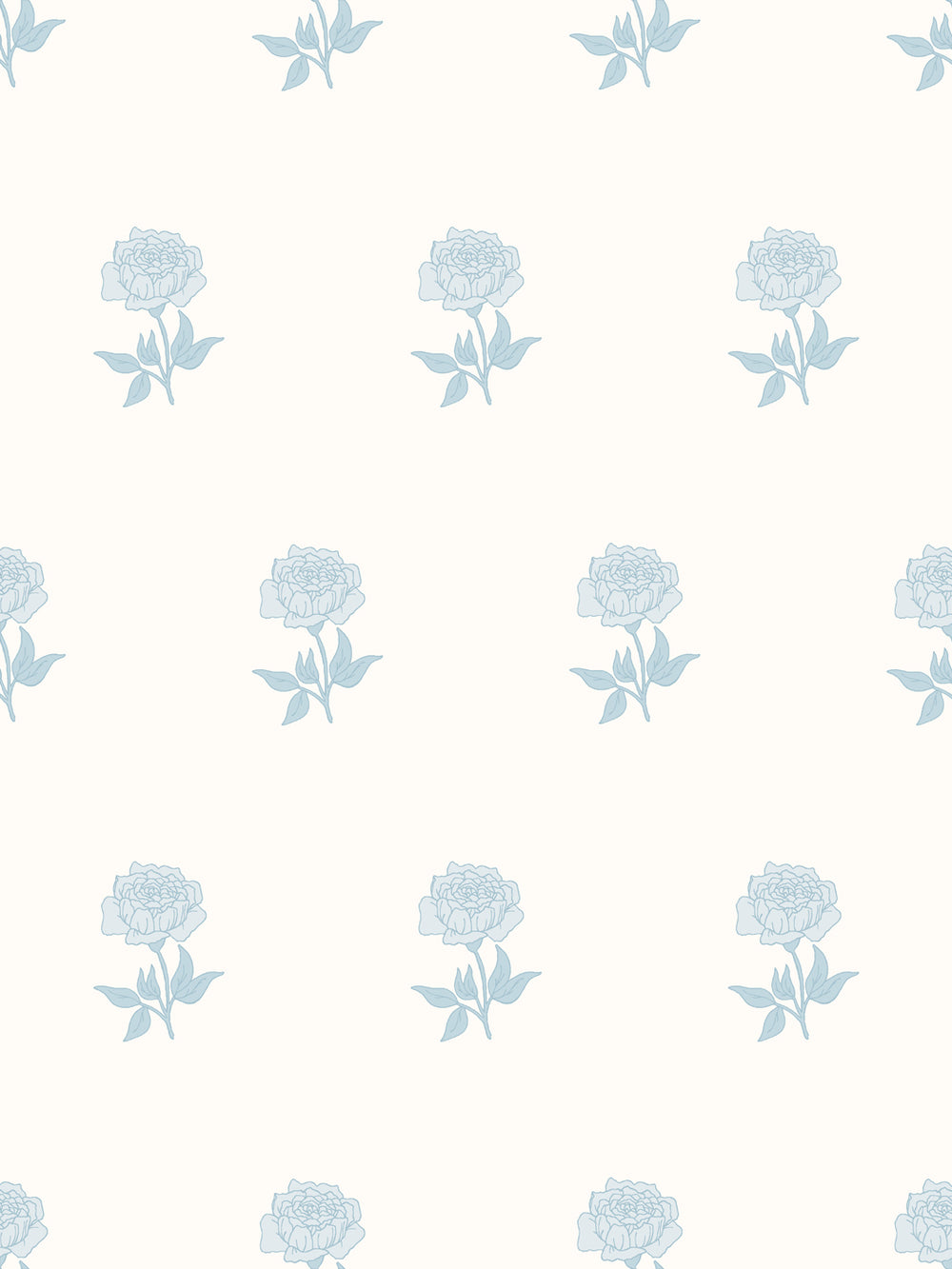 Wild Rosette Wallpaper in Powdered Bisque - Design Pattern