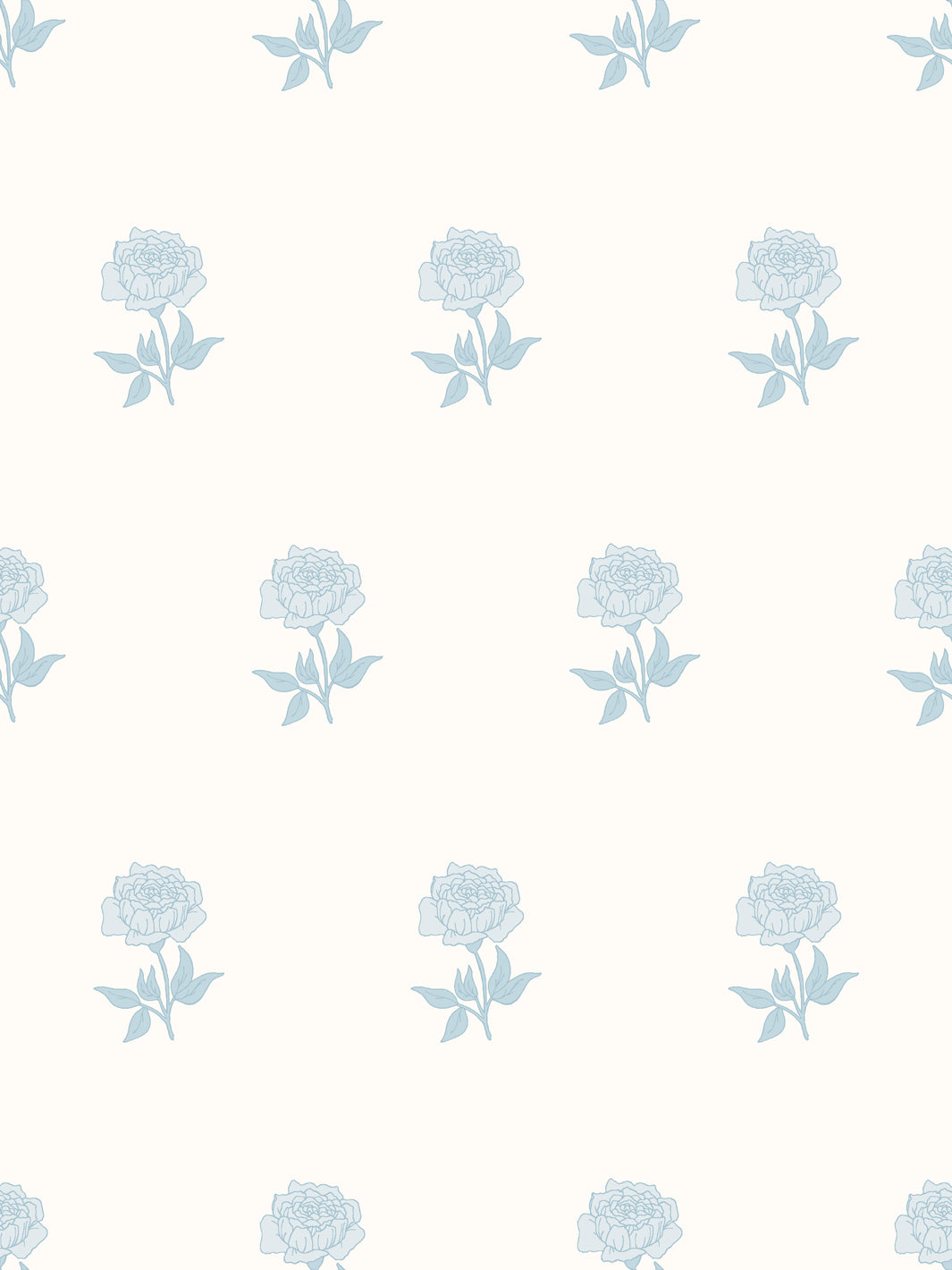 Wild Rosette Wallpaper in Powdered Bisque - Design Pattern