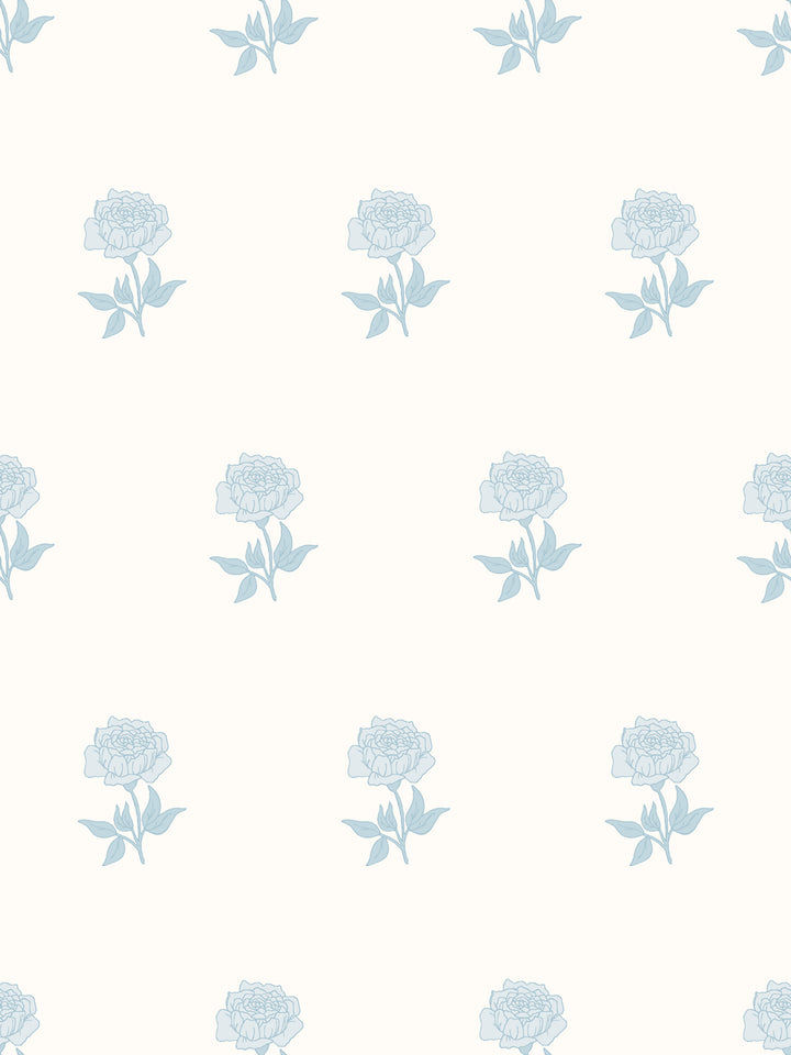 Wild Rosette Wallpaper in Powdered Bisque - Design Pattern