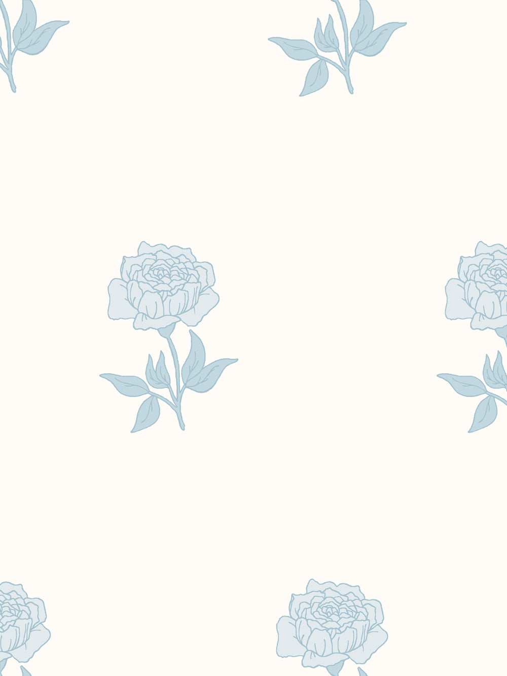 Wild Rosette Wallpaper in Powdered Bisque - Detail Close-Up