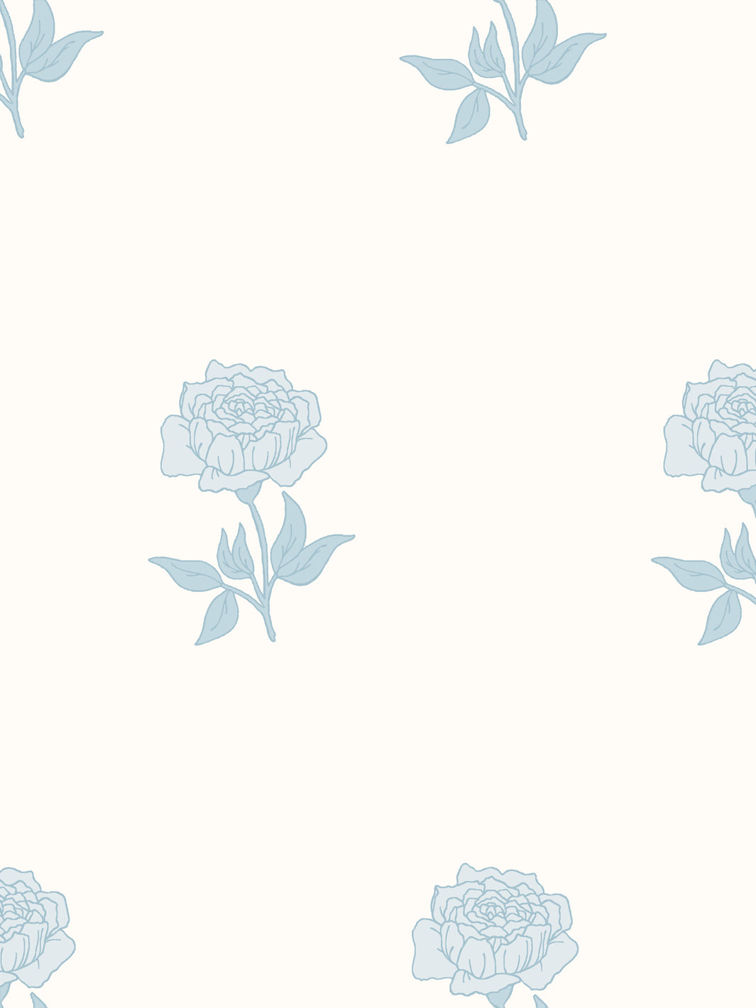 Wild Rosette Wallpaper in Powdered Bisque - Detail Close-Up