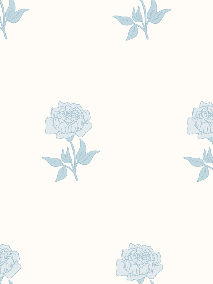 Wild Rosette Wallpaper in Powdered Bisque - Detail Close-Up