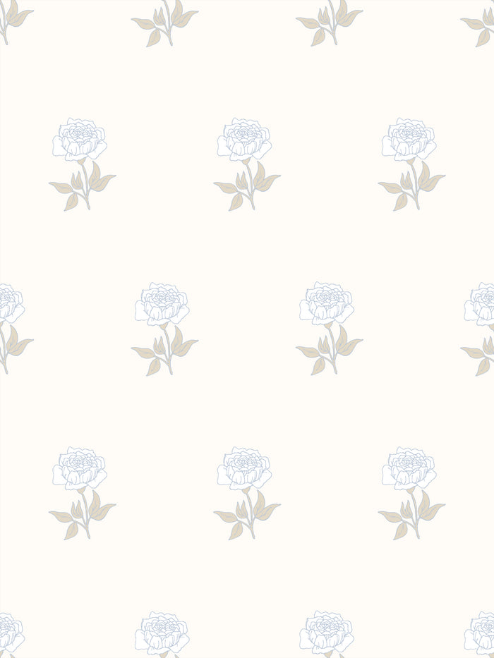 'Wild Rosette' Wallpaper by Wallshoppe - Powdered Hay