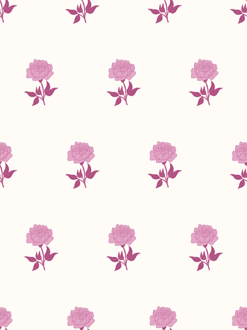 Wild Rosette Wallpaper in Soft Orchid - Design Pattern