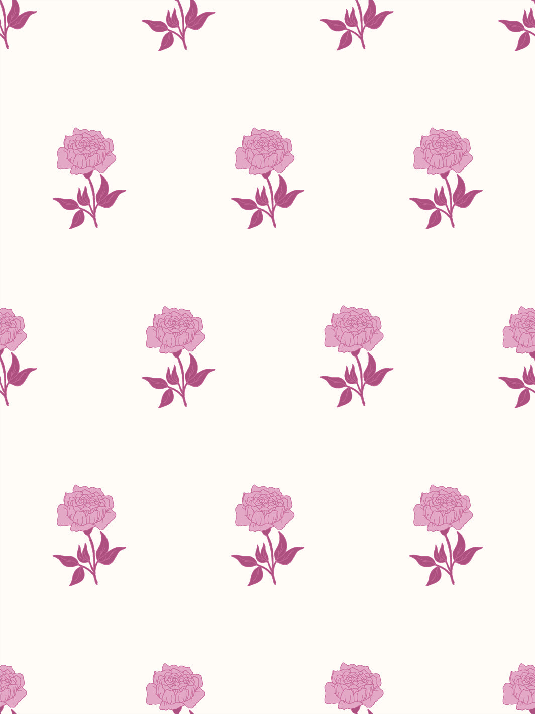 Wild Rosette Wallpaper in Soft Orchid - Design Pattern