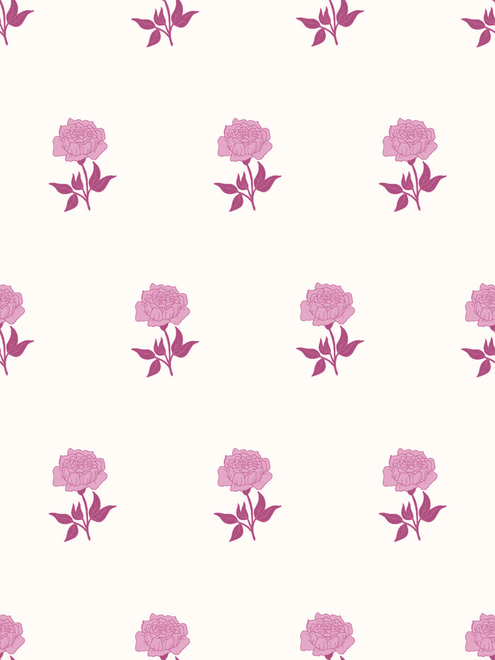'Wild Rosette' Wallpaper by Wallshoppe - Soft Orchid