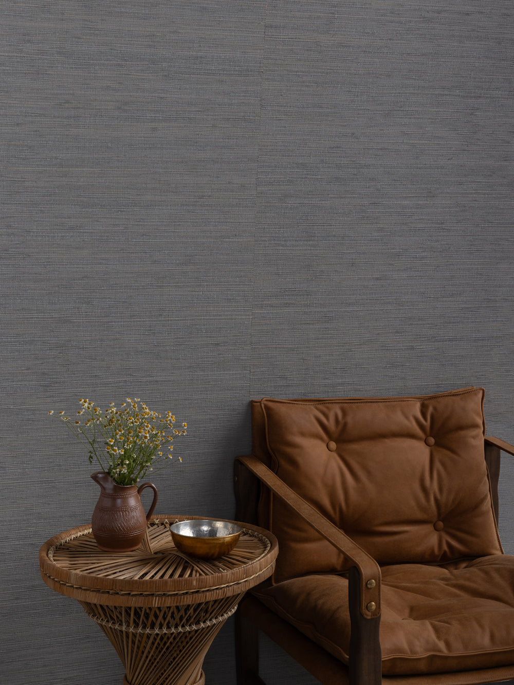 woven solid grasscloth wallpaper in dove