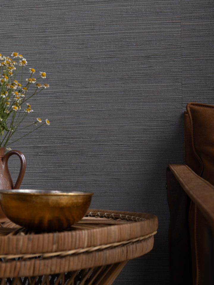 woven solid grasscloth wallpaper in dove