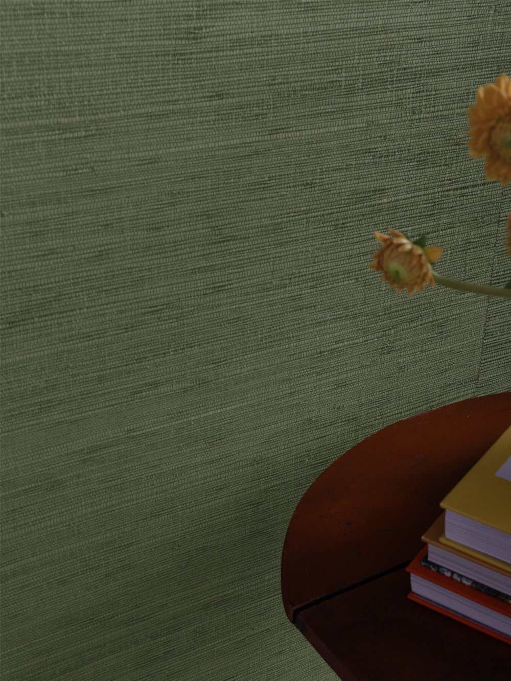 woven solid grasscloth wallpaper in lawn