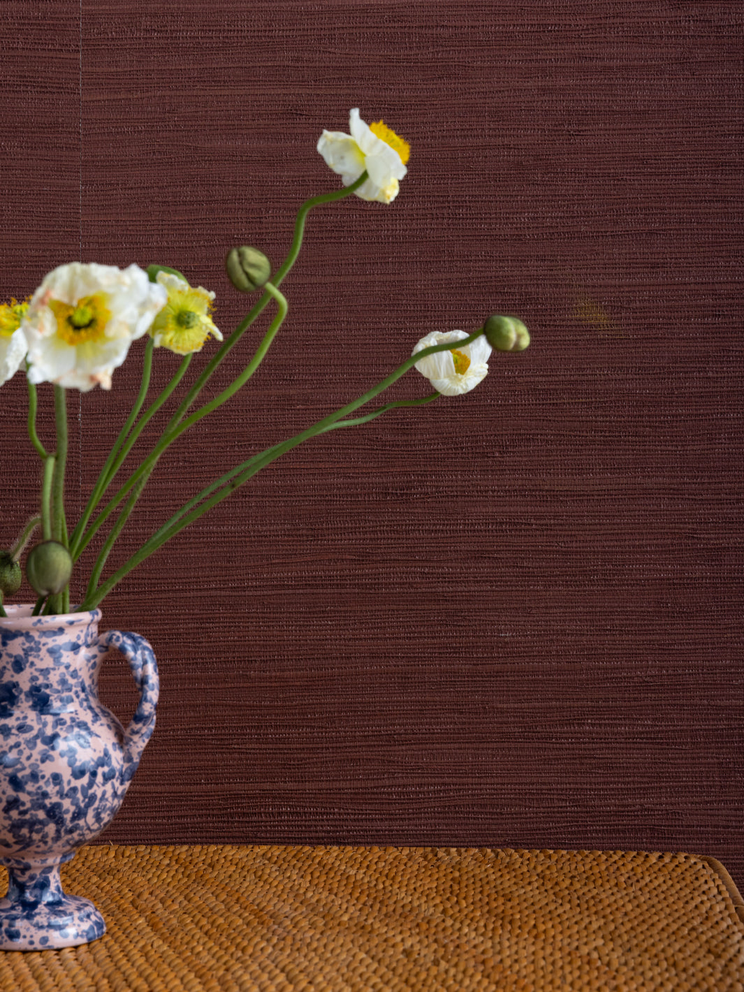 woven solid grasscloth wallpaper in lumber