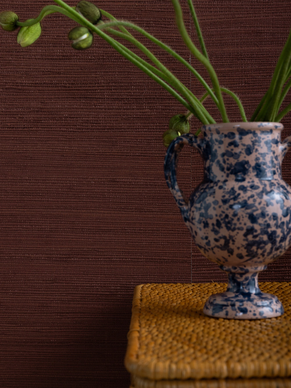 woven solid grasscloth wallpaper in lumber