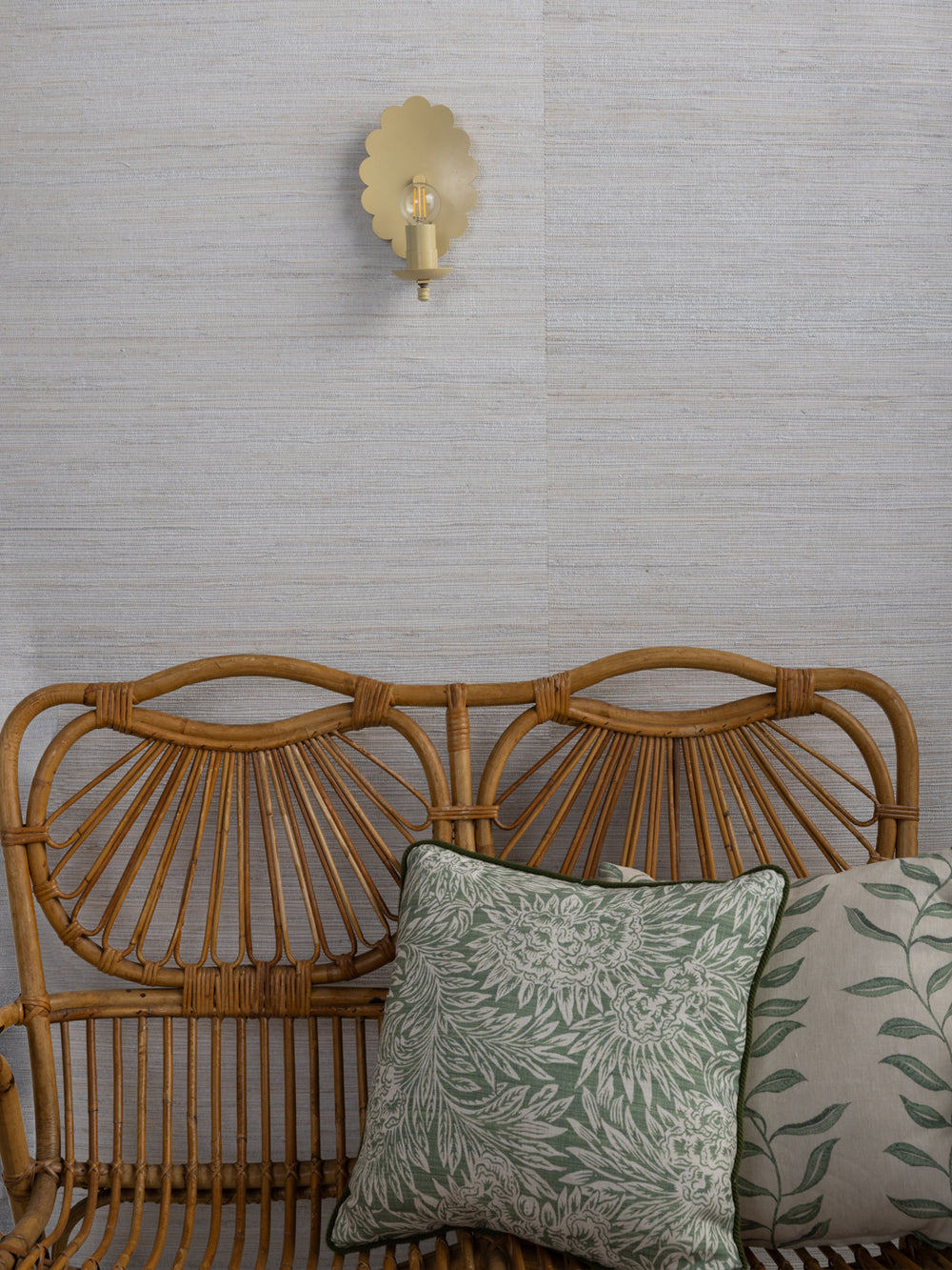 woven solid grasscloth wallpaper in oat