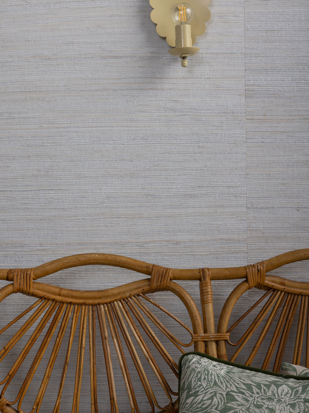 woven solid grasscloth wallpaper in oat