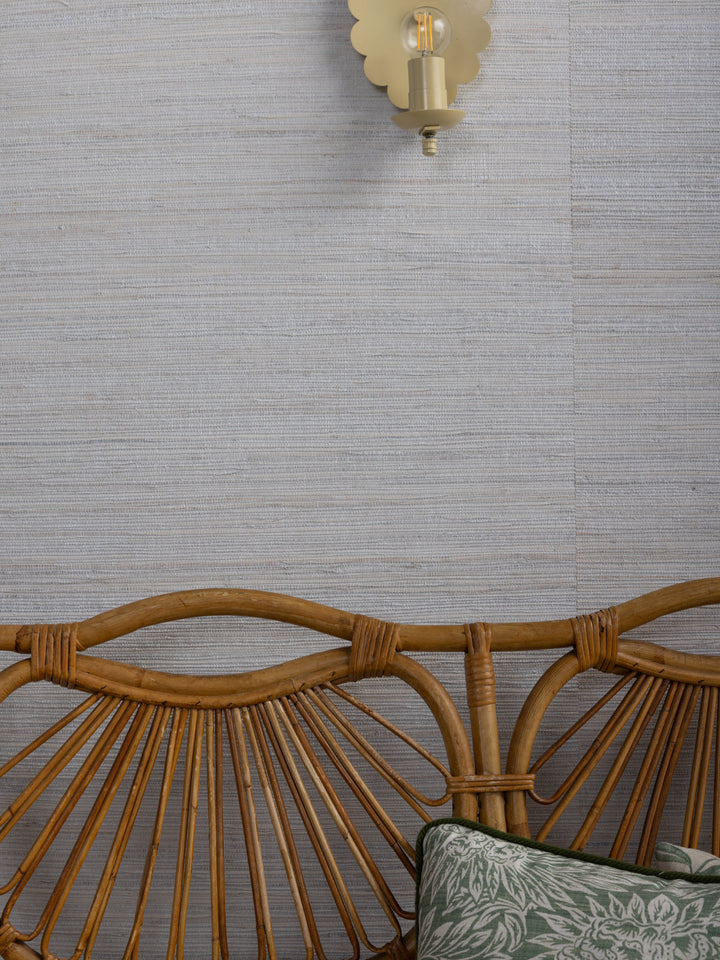 woven solid grasscloth wallpaper in oat