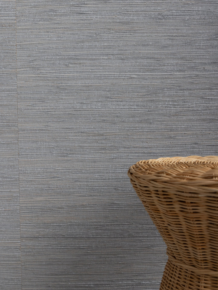 woven solid grasscloth wallpaper in porcelain