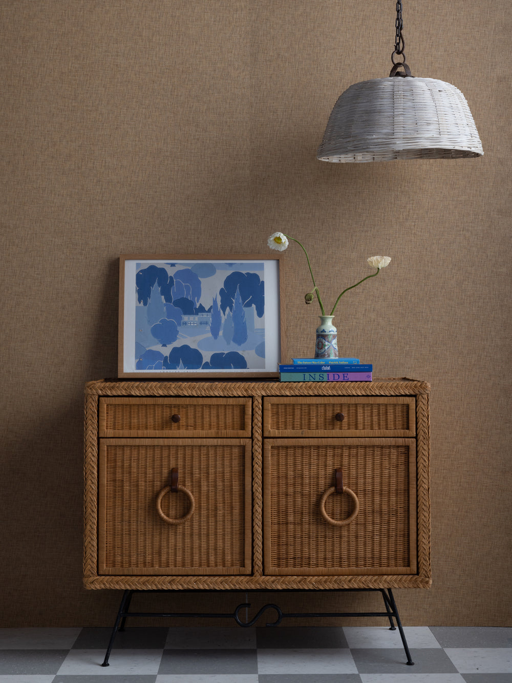 woven textures grasscloth wallpaper in rattan beach