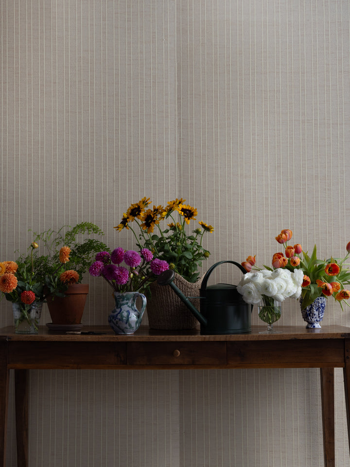 woven textures grasscloth wallpaper in straw stripe